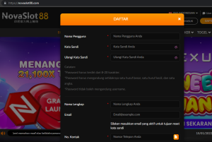 Proses pendaftaran di Agen Novaslot88 Secara Cepat Hitungan menit